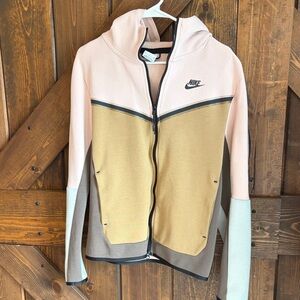 Nike Women's Tri-Tone Hoodie Jacket - Pink, Tan, Cream